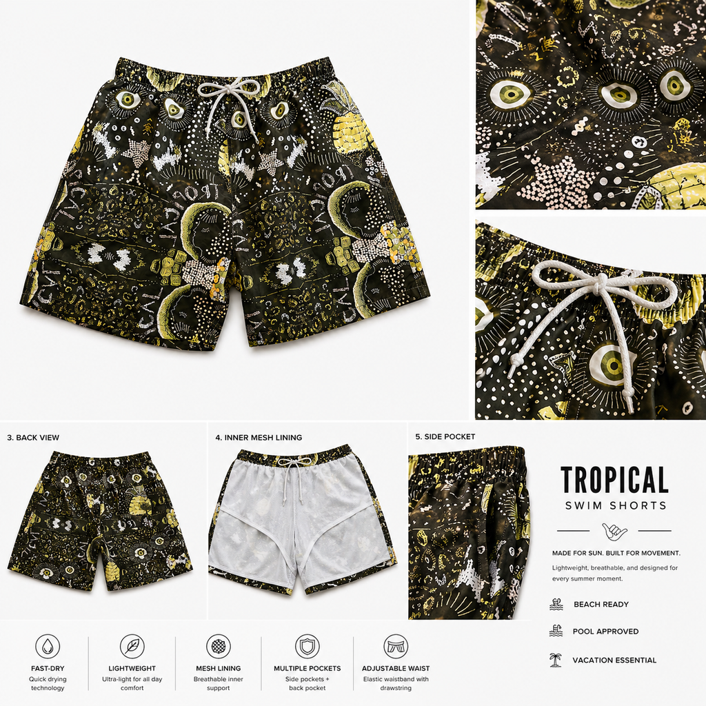 Tropical-Quick Dry Shorts