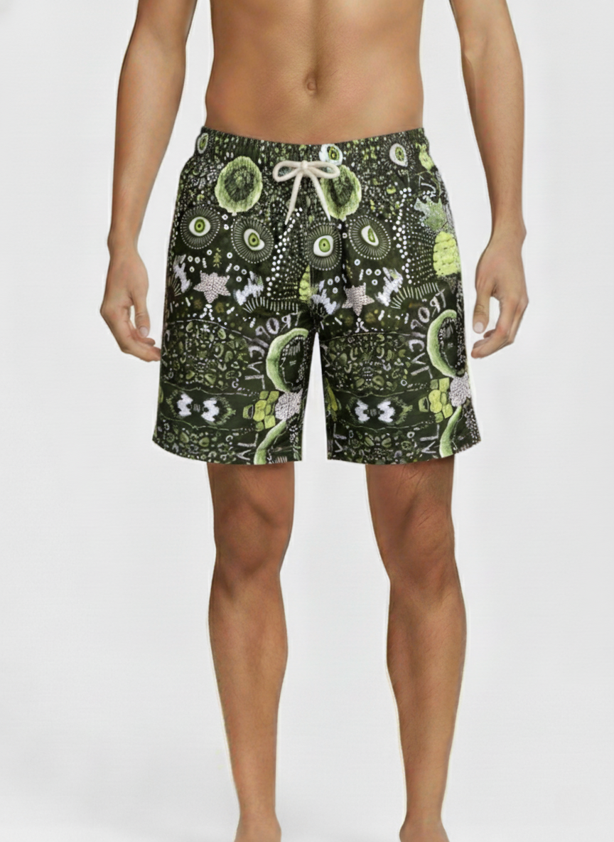 Tropical-Quick Dry Sustainable  Swim Shorts